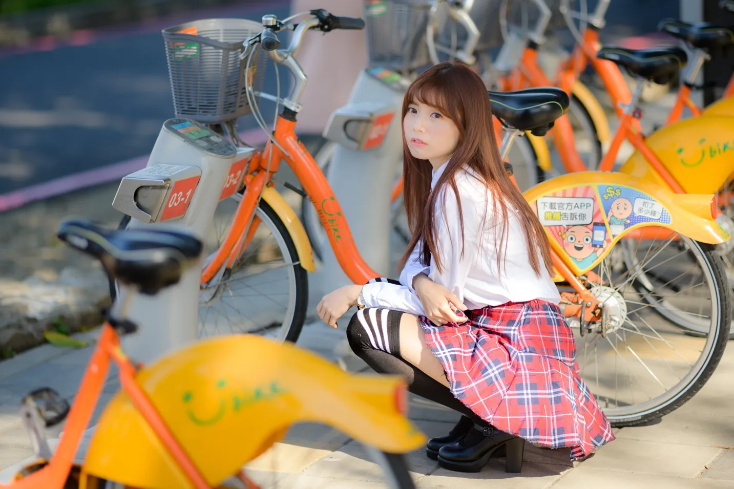 [Mzsock] NO.233 Student uniform high heels street photography#[105P]-55